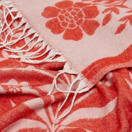 Cecilia Floral Red Jacquard Throw