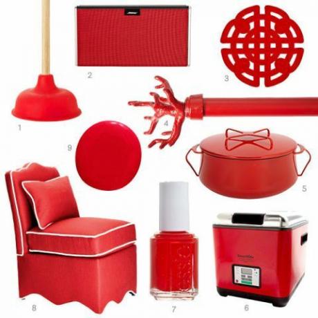 accessoires de décoration rouge tomate