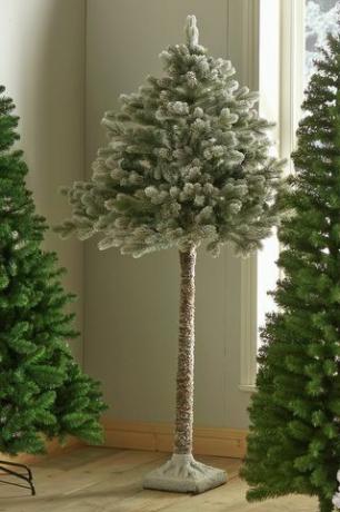 Medio árbol de Navidad cubierto de nieve de 6 pies - Verde