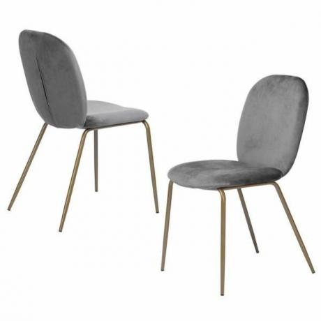 Κομψές καρέκλες τραπεζαρίας με βελούδινο κάλυμμα Jule Grey