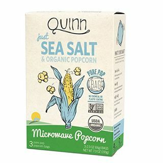 Quinn Snacks Microwave Popcorn - Dibuat dengan Jagung Organik Non-GMO - Hanya Garam Laut, 7 Ons (Paket 1)
