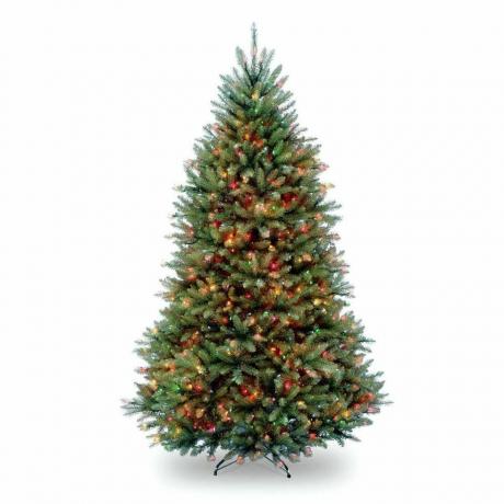 7,5 pies. Árbol de Navidad artificial con bisagras de abeto Dunhill preiluminado 