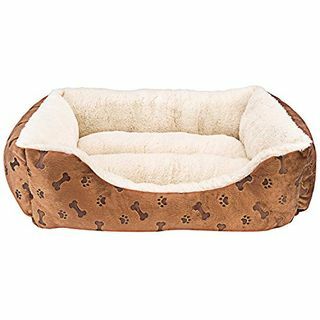 Прямоугольная кровать для домашних животных с принтом в виде собачьей лапы