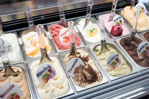 gelati saldējumi Taormīnā, Sicīlijā, Itālijā