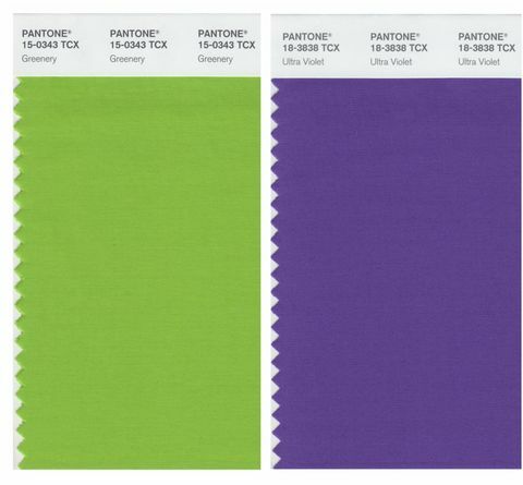 Цветът на годината на Pantone - зеленина и ултравиолетово