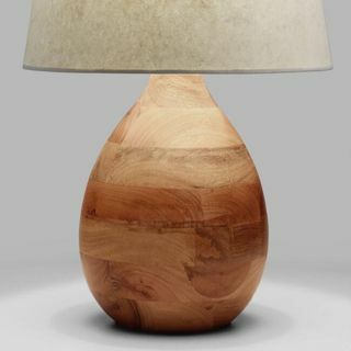 Base de lampe de table en forme de larme en bois