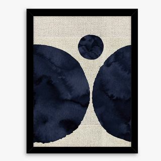 Inky Blue II - Gerahmter Druck & Passepartout, 43,5 x 33,5 cm, Indigo
