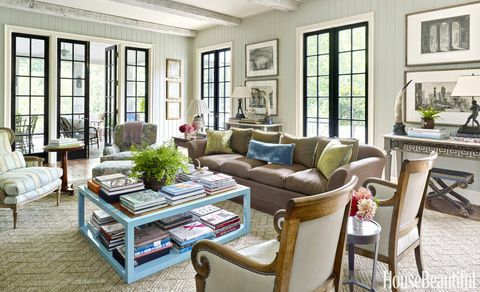 zelený obývací pokoj