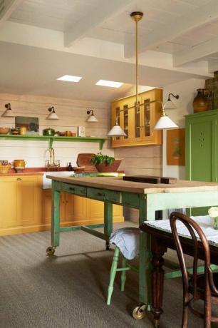 двуцветни кухненски шкафове