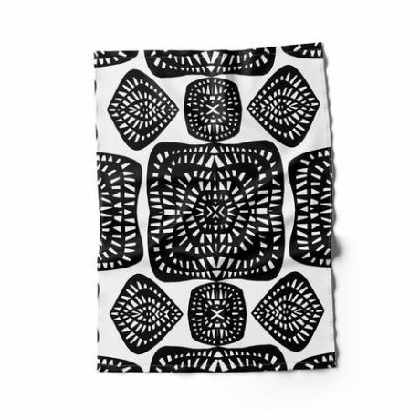 роцхелле портер десигн кухињски пешкир са црно -белим дизајном