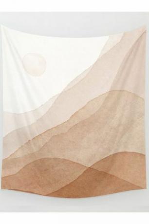 Mid Century Magic Minimal Landscape Watercolor Painting Tapestry