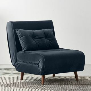 Καναπές κρεβάτι Haru Μονόκλινο, Sapphire Blue Velvet