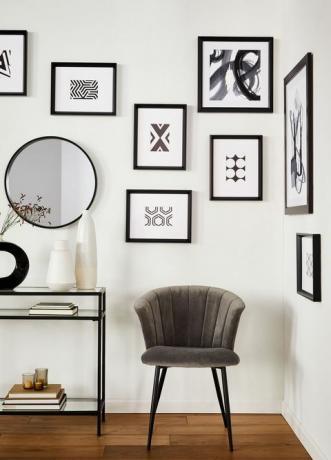 Zid, crno, namještaj, soba, crno-bijelo, dizajn interijera, stol, okvir za slike, dizajn, jednobojna fotografija, 