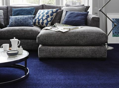 casa de tapete azul linda gama em carpetright