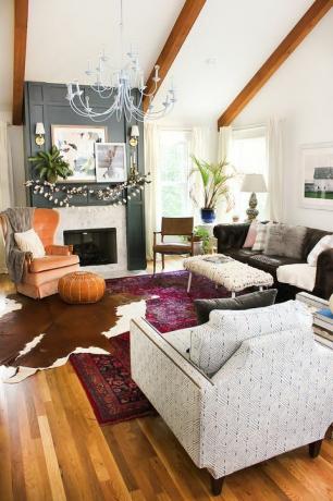 наслояване килими тенденция за декорация на дома