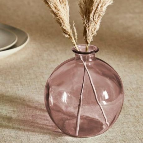 Perdirbto stiklo vaza Rožinė 18cm