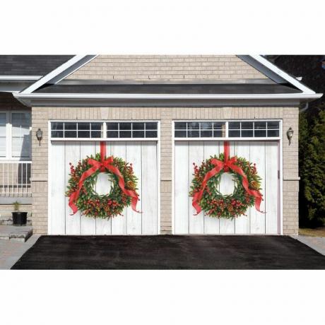 Божићни венац гаражни банер мурал на вратима