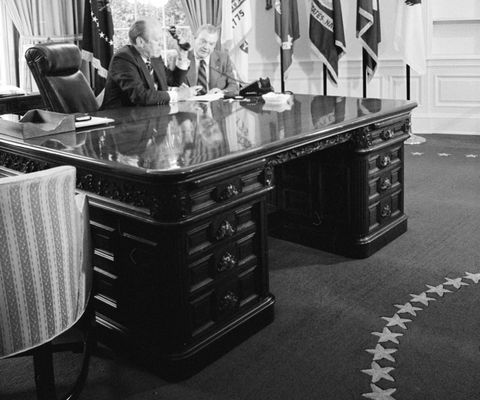 der Wilson-Schreibtisch im ovalen Büro des Weißen Hauses