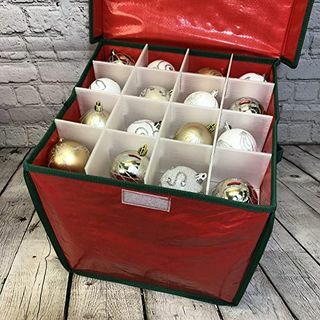 Boîte de rangement pour décorations de boules de Noël (lot de deux)