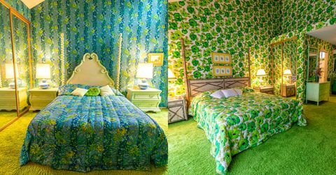 Schlafzimmer, Zimmer, grün, Möbel, Bett, Eigenschaft, Innenarchitektur, Wand, Bettlaken, Baum, 