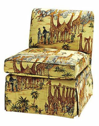 крісло з тканини з принтом