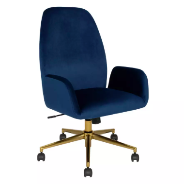 Clarice Velvet 사무실 의자 - 파란색