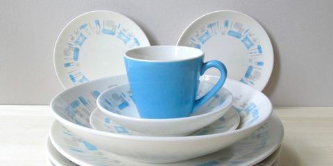 Шоља, плава, тањирић, посуђе, шоља за кафу, шоља, комплет посуђа, чајна шоља, посуђе, послужни прибор, 