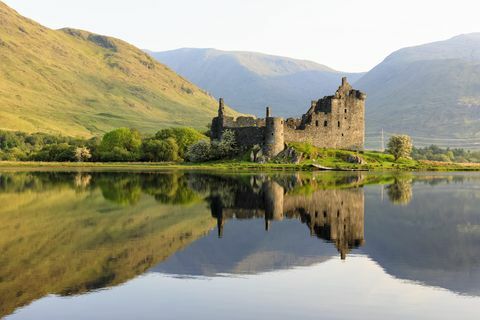 Storbritannien, Skottland, skotska höglandet, argyll och bute, loch awe, castle ruin kilchurn castle
