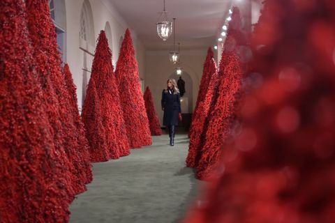 2018 में क्रिसमस के समय व्हाइट हाउस