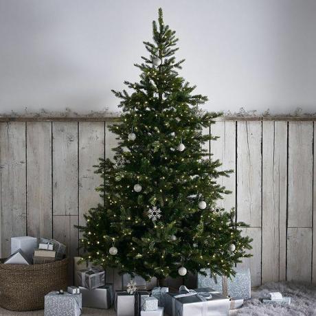 Előre megvilágított nagy lucfenyő karácsonyfa, 7,5 láb