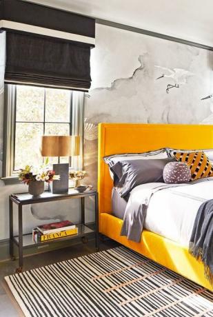 Pat, iluminat, cameră, design interior, galben, podea, lenjerie de pat, proprietate, dormitor, cearșaf, 
