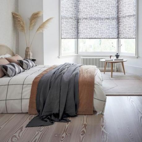 ev güzel stor perdeler yatak odası iç tasarım trendleri izlemek