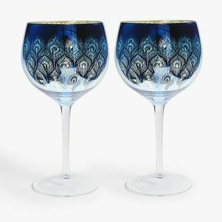 Peacock Pattern -metalliset gin-lasit