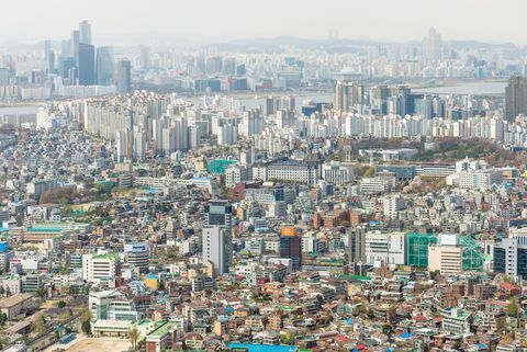 Seulas pilsētas ainava, Dienvidkoreja, Āzija