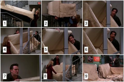 Ross Geller Pivot sofa scene, Friends