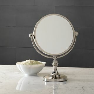 Lugarno galda spogulis - 11 " W x 5½" D x 14½ " H [Apdare: pulēts niķelis ']