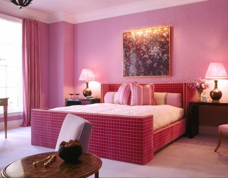 Υψηλή αίγλη ροζ υπνοδωμάτιο
