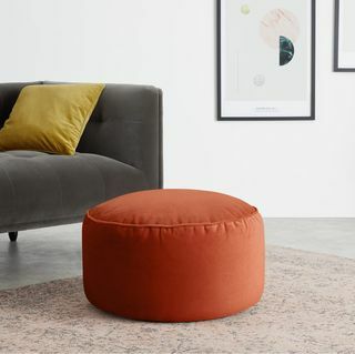 Aksominė grindų pagalvėlė, Flame Orange Velvet