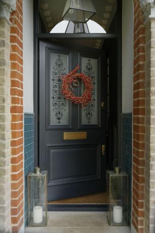 Μάιος βικτοριανός παγωμένος μοτίβο πόρτας, purlfrost