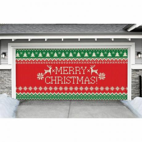 Megztinis Linksmų Kalėdų Garažo durų freska