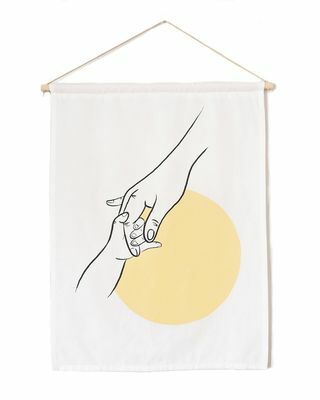 Handheld Screen Printed Linen Wall Hanging
