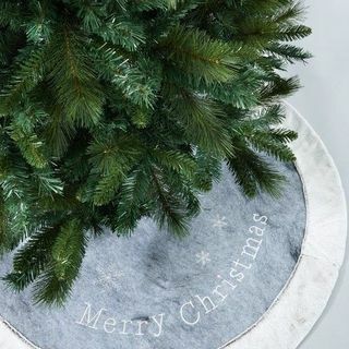 Rok Pohon Natal Bulu Imitasi Abu-abu