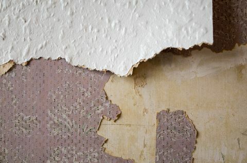 Papier peint déchiré et déchiré pendant la rénovation