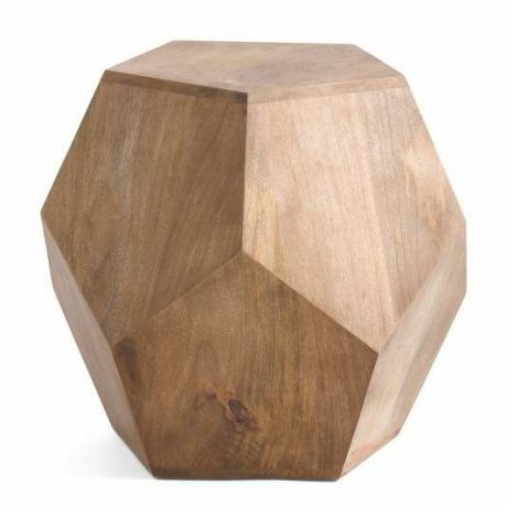 木製六角形サイドテーブル