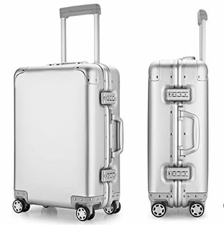 Bagage en alliage d'aluminium avec roues pivotantes, bagage à main de 20 pouces