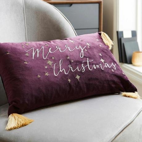 Świąteczna poduszka „Wesołych Świąt”.