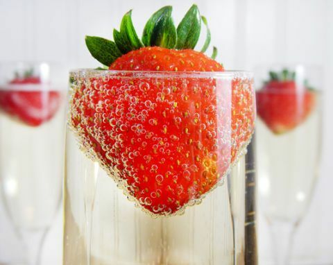 Champagner Erdbeeren