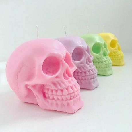 Pastell Skull Candle
