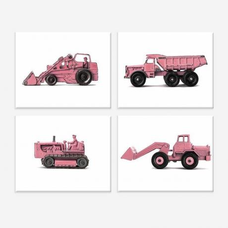 Arte de camión volquete de juguete rosa