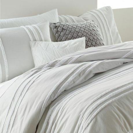 3-teiliges Bettdecken-Set aus grauer Standard-Baumwolle